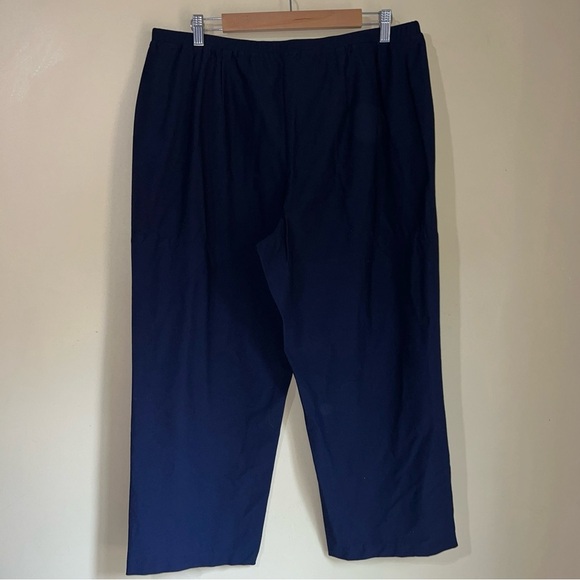 Eileen Fisher Woman System Washable Straight Crepe Pants Midnight Blue 1X NEW - Picture 4 of 4